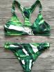 Racerback Design Leaf Pattern Bikini