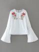 Floral Embroidered Flare Sleeve Blouse