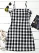 Slip Tie Back Plaid Dress