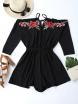 Floral Applique Cold Shoulder Romper