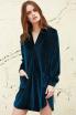 Loose Velvet Shirt Dress