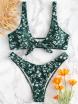 Floral Knotted Low Rise Bikini Set