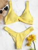 Low Rise Textured Twist Bikini Set