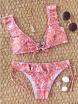 Scooped Floral Frilled Bikini Set