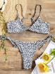 Spotted Twist Front String Bikini Set