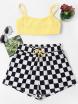 Checkered Cami Shorts Set