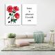 W299 Letters and Flowers Unframed Wall Canvas Prints for Home Decorations 2 PCS
