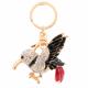 Moda esmalte pássaro Dangle pingente chaveiro Cristal strass Animal Keyring jóias carro chaveiro bolsa saco encanto presente de acessório