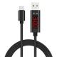 SpedCrd  LED Display Micro Type-C USB Nylon Charge Sync Cable