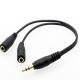 Universal 3.5mm Plug Stereo Headset Audio Jack Dual Splitter