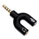 3.5mm Jack to Audio + Mic Adapter Headset Aux Stereo U Splitter Kit