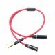 3.5mm Male to 2 Female Jack Splitter Audio Extension Cable