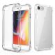 Crystal Clear Shock Absorption Reinforced Corners TPU Bumper Cushion + Hybrid Rugged Transparent Panel Cover for iPhone 7 / 8