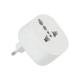 Universal EU TO 2 USB Plug Power Adapter for Travel  -  EU PLUG  WHITE