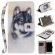 Cover Case for IPhone 6 6S Wolf PU+TPU Leather with Stand and Card Slots Magnetic Closure