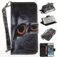 Cover Case for IPhone 5 5S SE Half A Face of A Cat PU+TPU Leather with Stand and Card Slots Magnetic Closure