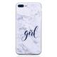 Grey White Mixed Color Characters Marble Soft TPU Case for iPhone 7 Plus