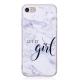 Grey White Mixed Color Characters Marble Soft TPU Case for iPhone 8