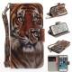 Cover Case for IPhone 5 5S SE Manchurian Tiger PU+TPU Leather with Stand and Card Slots Magnetic Closure