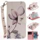 Cover Case for IPhone 5 5S SE Magnolia PU+TPU Leather with Stand and Card Slots Magnetic Closure