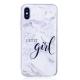 Grey White Mixed Color Characters Marble Soft TPU Case for iPhone X