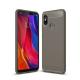 Case for Xiaomi Mi 8 Shockproof Back Cover Solid Color Soft Carbon Fiber