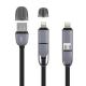 1M Flat 2 in 1 Micro USB Cable for iPhone Android Smartphones