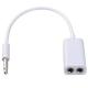 3.5mm Double Jack Splitter Audio Share Music Cable Adapter for Earphones