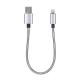 20cm Data Sync Fast Charging Cable for iPhone Metal Spring