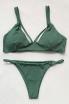 Women High-Cut Green Bikini Set