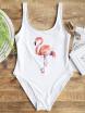 High Cut Flamingo Print Swimwear