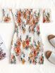 Floral Shirred Off Shoulder Mini Dress