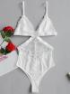 Valentine Plunge Cutout Sheer Lingerie Teddy