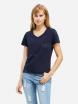 Female V Neck Deep Blue Tee