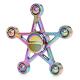 Five Star Rainbow Hand Fidget Spinner ADHD Focus Toy