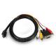 Gold-plated HDMI Male to VGA + 3 RCA Video and Audio Cable 5 Feet -Black