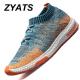ZYATS Pria LACE UP Menjalankan Sepatu untuk Outdoor Sport Air Mesh Bernapas Sneakers Super Light Redaman Air Sepatu Orange