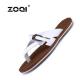 ZOQI Pria Fashion Kulit Flip Jepit Musim Panas Sepatu BEACH SANDAL (Putih)-Intl