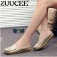 ZUUCEE Fashion Wanita Slide Sepatu Setengah Sandal Pantofel Sepatu (emas)-Intl