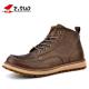 Z. Suo Pria Fashion Boot Mata Kaki Asli Sepatu Kulit (kopi)-Intl