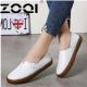 ZOQI Musim Panas Wanita Oxford Shoes Ballerina Flats Sepatu Wanita Kulit Sepatu Moccasins Lady Balet Loafers Dangkal Sepatu (Putih) -Intl