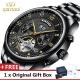 Top Brand Mechanical Watch Luxury Men Business Stainless Steel Band Male Watches Clock Gift For Men Wrist Watch Black
