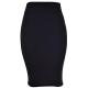   Fitted Bodycon Midi Skirt - Black