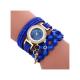 Fovibery Fashion Chimes Diamond Leather Bracelet Lady Womans Wrist Watch