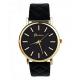 Geneva Leather Wristwatch- Black