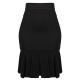 Rylee Peplum Hem Bodycon Skirt - Black