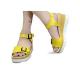 Female Leather Wedge Yellow