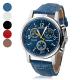 Faux Leather Band Quartz Arabic Numerals Wrist Watch  - Blue