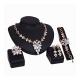 Women's Bracelet Necklace Jewelry Set Clear Crystal Statement Ring Earrings Clear