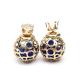 Celebrity Runway Double Pearl Beads Hollow Crystal Plug Earrings Ear Studs Pin